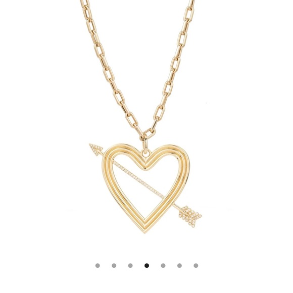 Adina Reyter Gold Heart Arrow Charm with Diamonds - Picture 5 of 12